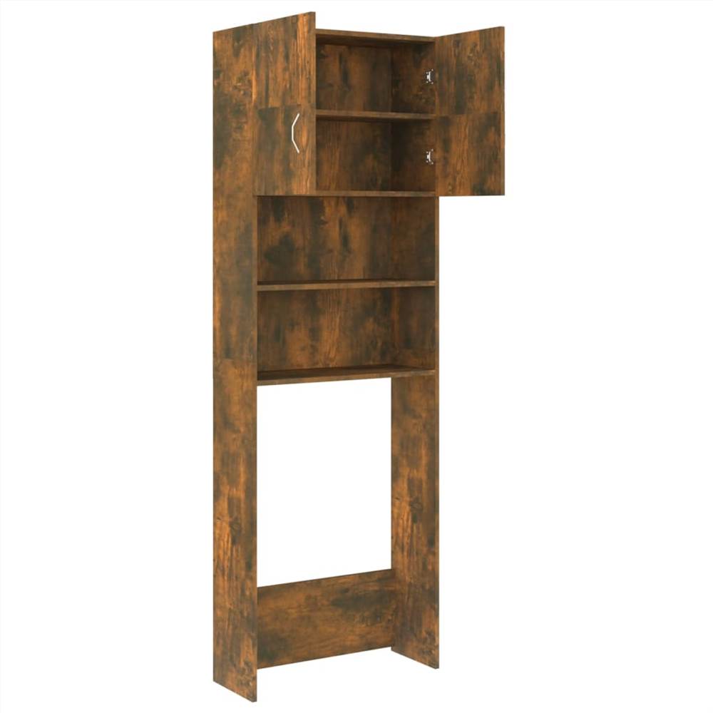 Bathroom Cabinet Smoked Oak 64x25.5x190 cm