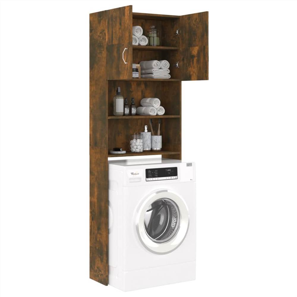 Bathroom Cabinet Smoked Oak 64x25.5x190 cm
