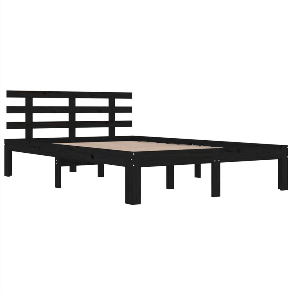 Bed Frame Black Solid Wood 180x200 cm 6FT Super King