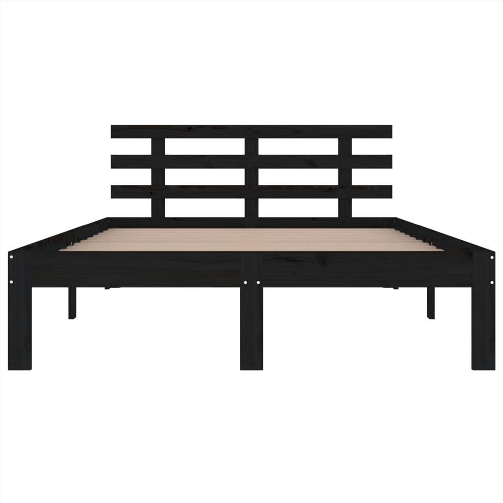 Bed Frame Black Solid Wood 180x200 cm 6FT Super King