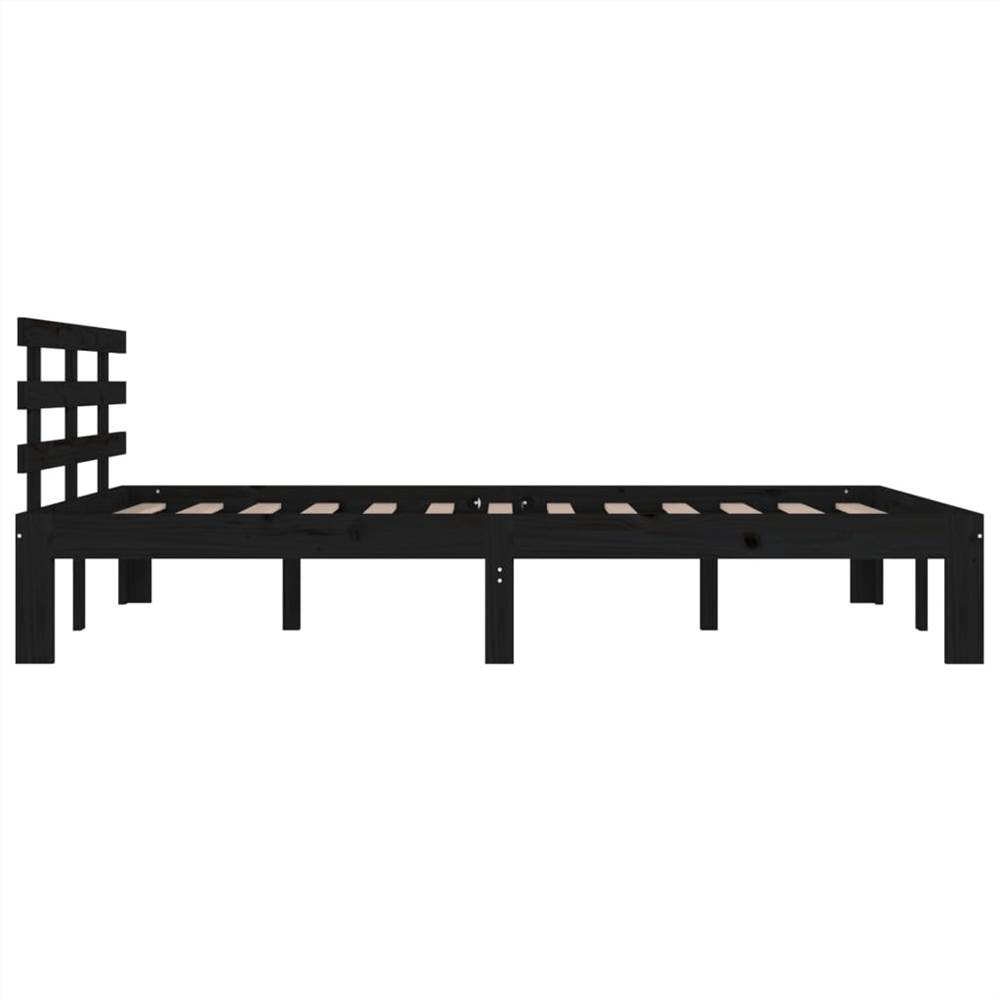 Bed Frame Black Solid Wood 180x200 cm 6FT Super King