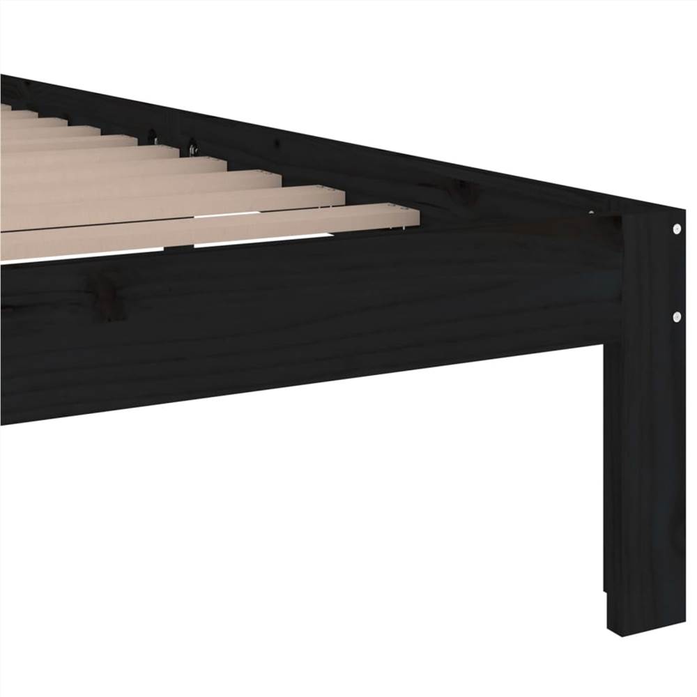 Bed Frame Black Solid Wood 180x200 cm 6FT Super King