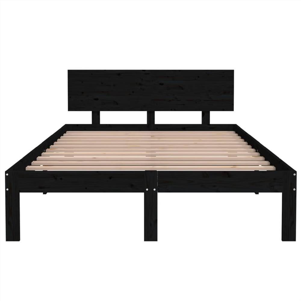 Bed Frame Black Solid Wood Pine 120x200 Cm 9 Bed Frame Black Solid Wood Pine 120x200 cm