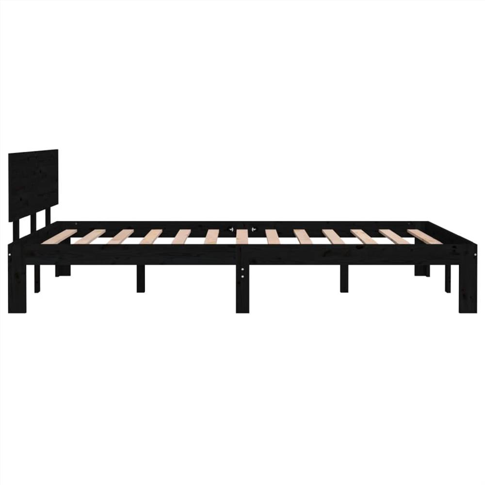 Bed Frame Black Solid Wood Pine 120x200 Cm 10 Bed Frame Black Solid Wood Pine 120x200 cm