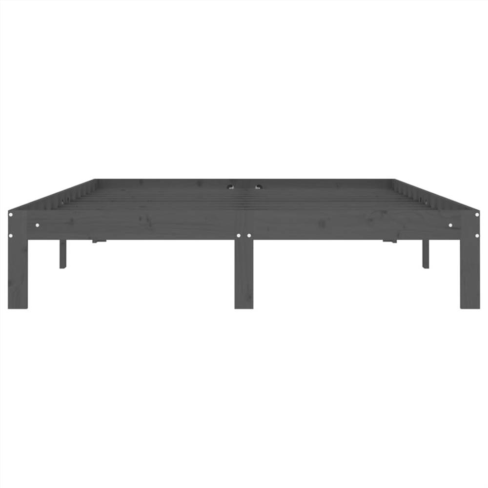 Bed Frame Grey Solid Wood Pine 140x200 Cm 10 Bed Frame Grey Solid Wood Pine 140x200 cm