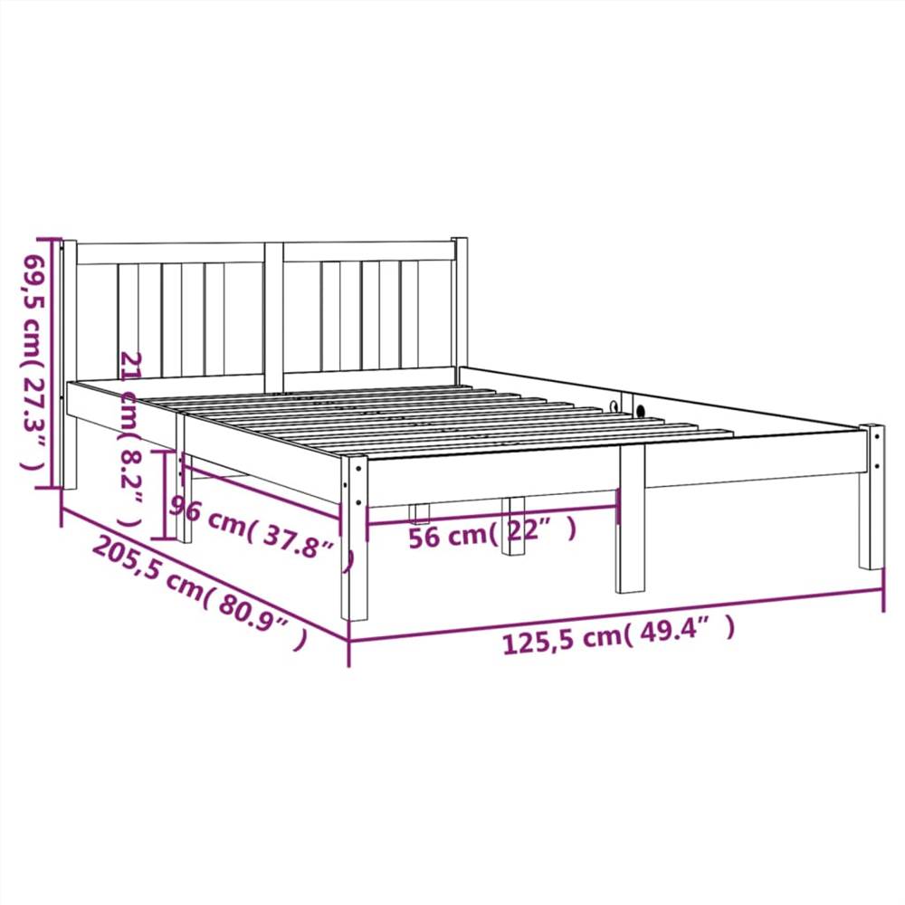 Bed Frame Honey Brown Solid Wood 120x200 cm