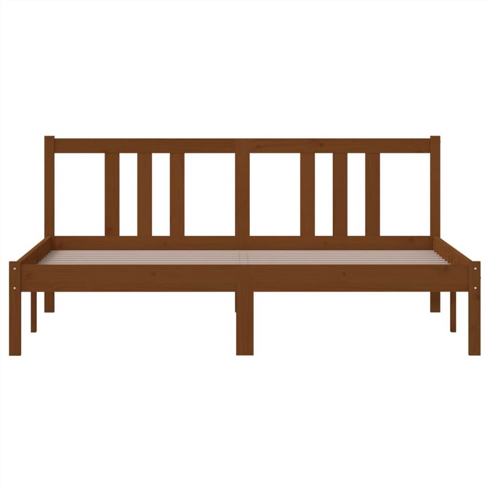 Bed Frame Honey Brown Solid Wood 150x200 Cm 5FT King Size 9 Bed Frame Honey Brown Solid Wood 150x200 cm 5FT King Size