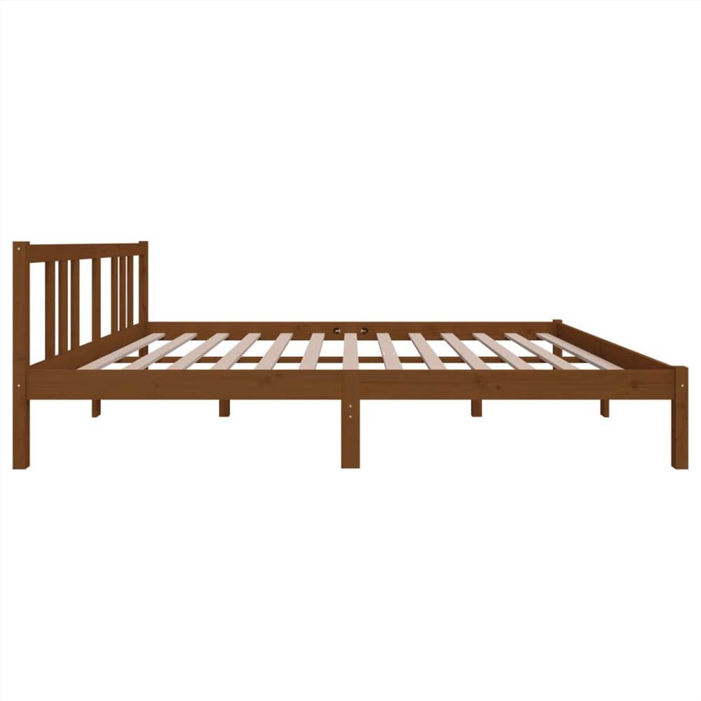 Bed Frame Honey Brown Solid Wood 150x200 Cm 5FT King Size 10 Bed Frame Honey Brown Solid Wood 150x200 cm 5FT King Size