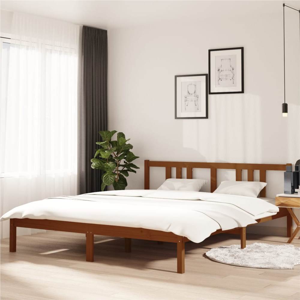 

Bed Frame Honey Brown Solid Wood 160x200 cm