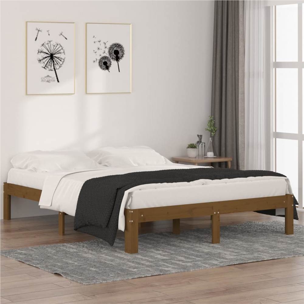 

Bed Frame Honey Brown Solid Wood Pine 140x190 cm