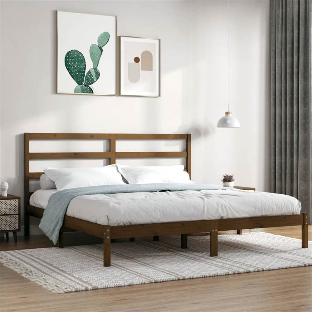 

Bed Frame Honey Brown Solid Wood Pine 200x200 cm