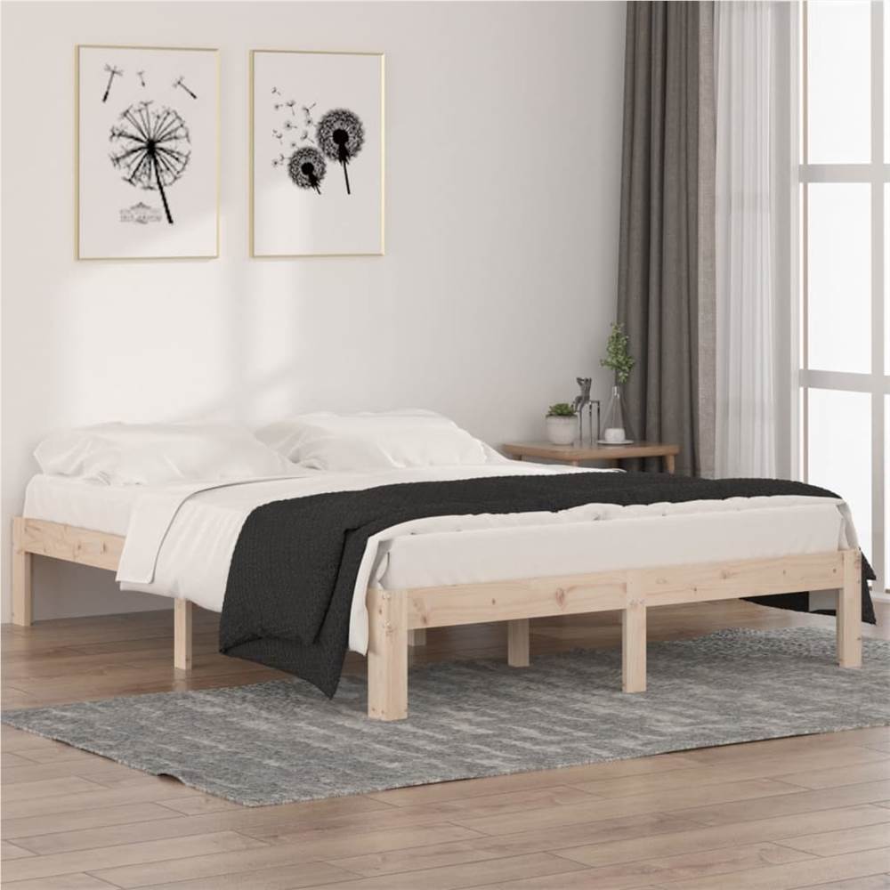 

Bed Frame Solid Wood 160x200 cm 5FT King Size