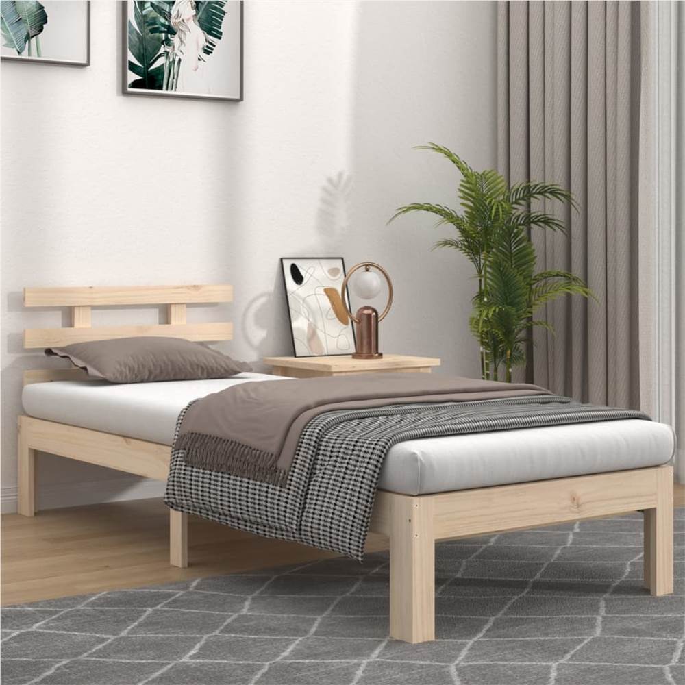 Bed Frame Solid Wood 75x190 cm 2FT6 Small Single