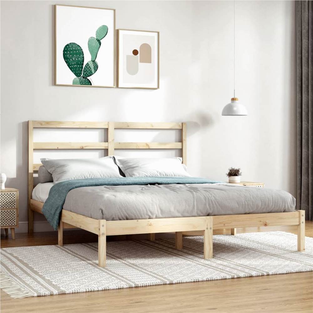 

Bed Frame Solid Wood Pine 140x190 cm