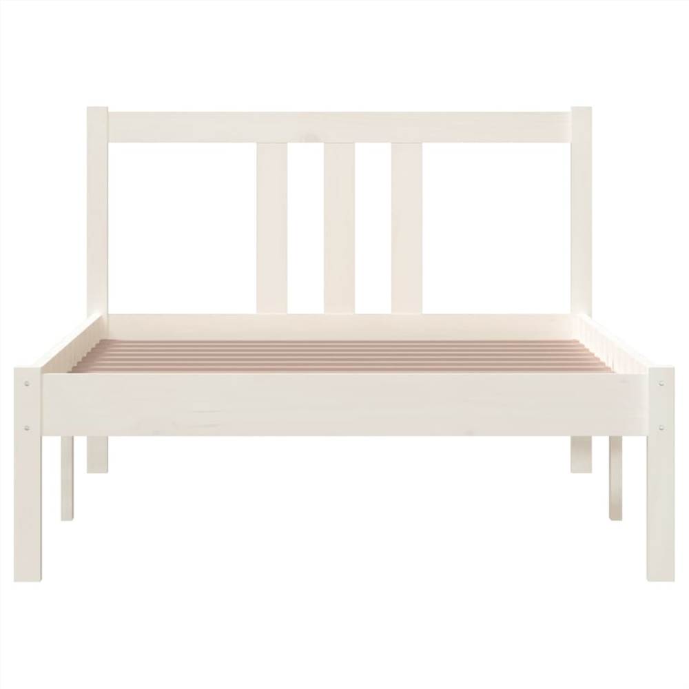 Bed Frame White Solid Wood 90x200 cm