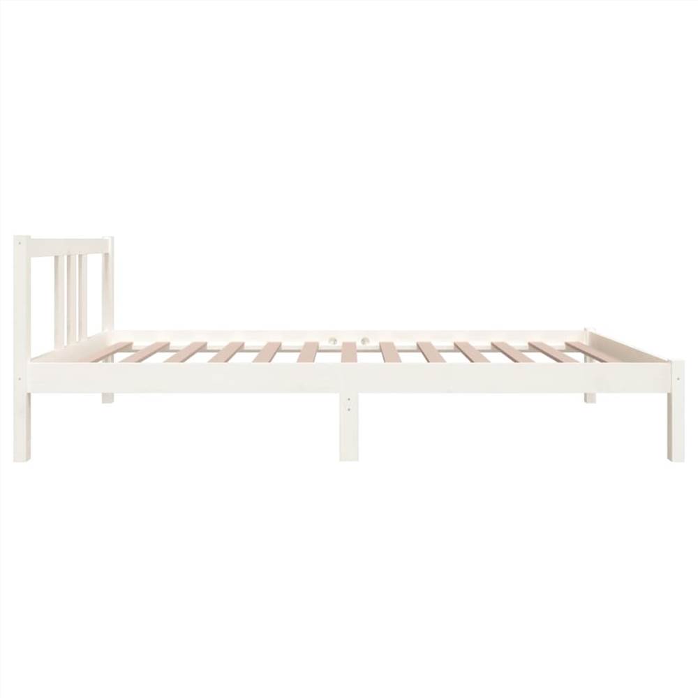 Bed Frame White Solid Wood 90x200 cm