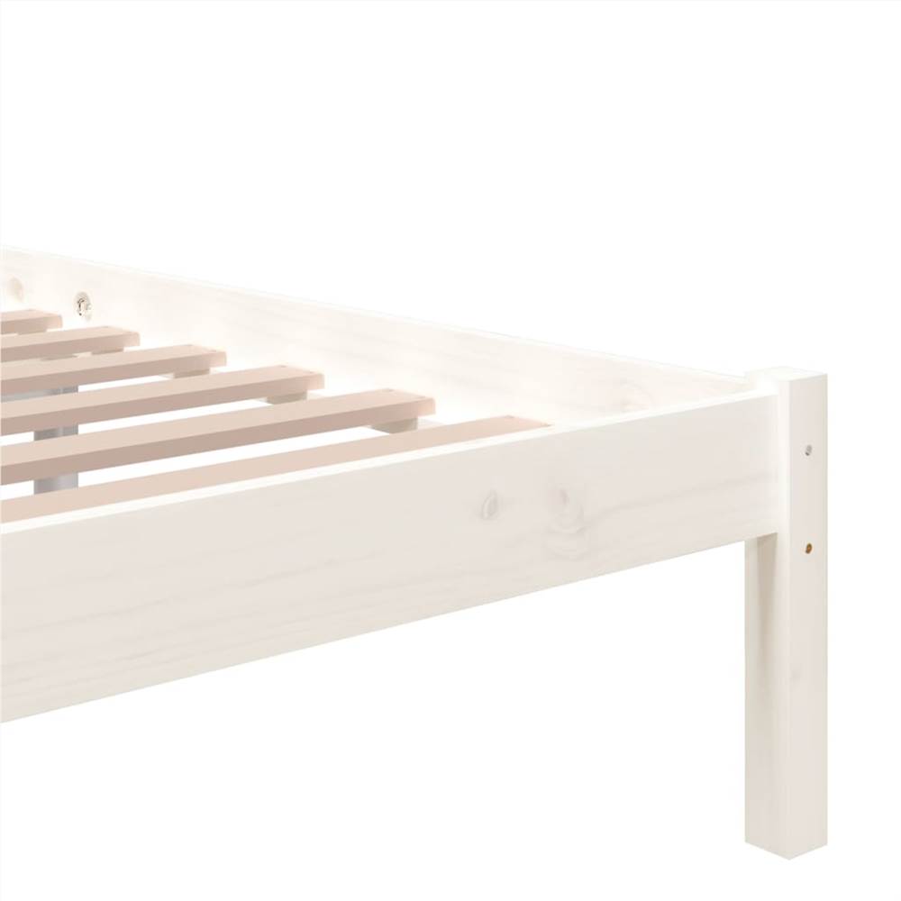 Bed Frame White Solid Wood 90x200 cm