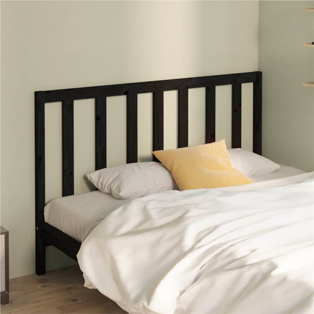 

Bed Headboard Black 126x4x100 cm Solid Wood Pine