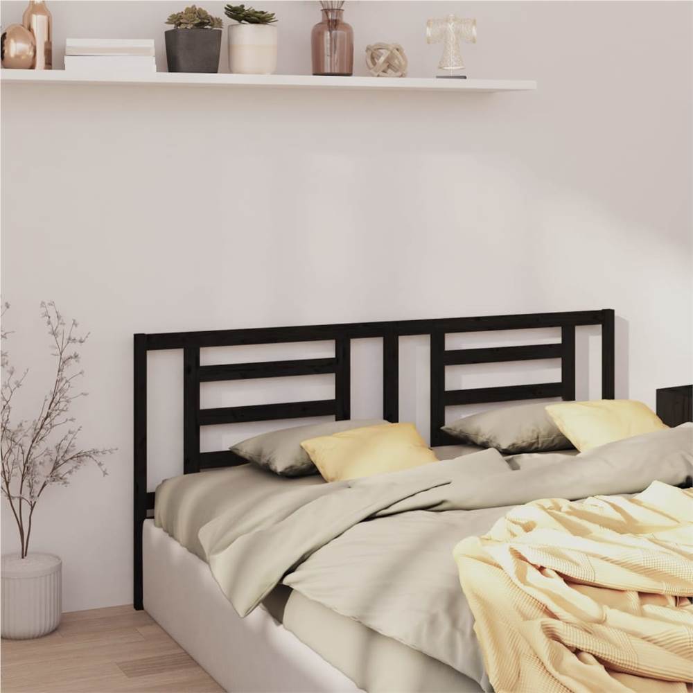 

Bed Headboard Black 156x4x100 cm Solid Pine Wood