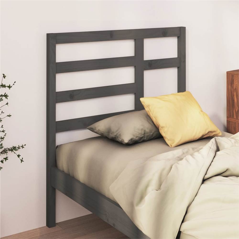 Bed Headboard Grey 106x4x104 cm Solid Wood Pine