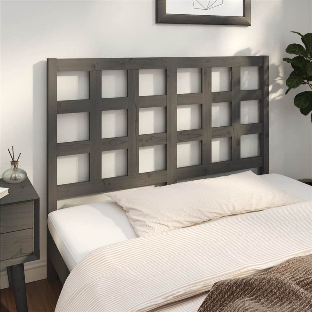 

Bed Headboard Grey 140.5x4x100 cm Solid Wood Pine