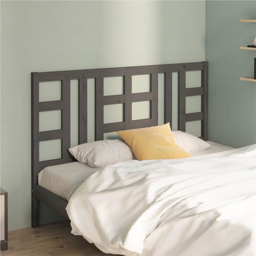 

Bed Headboard Grey 141x4x100 cm Solid Wood Pine