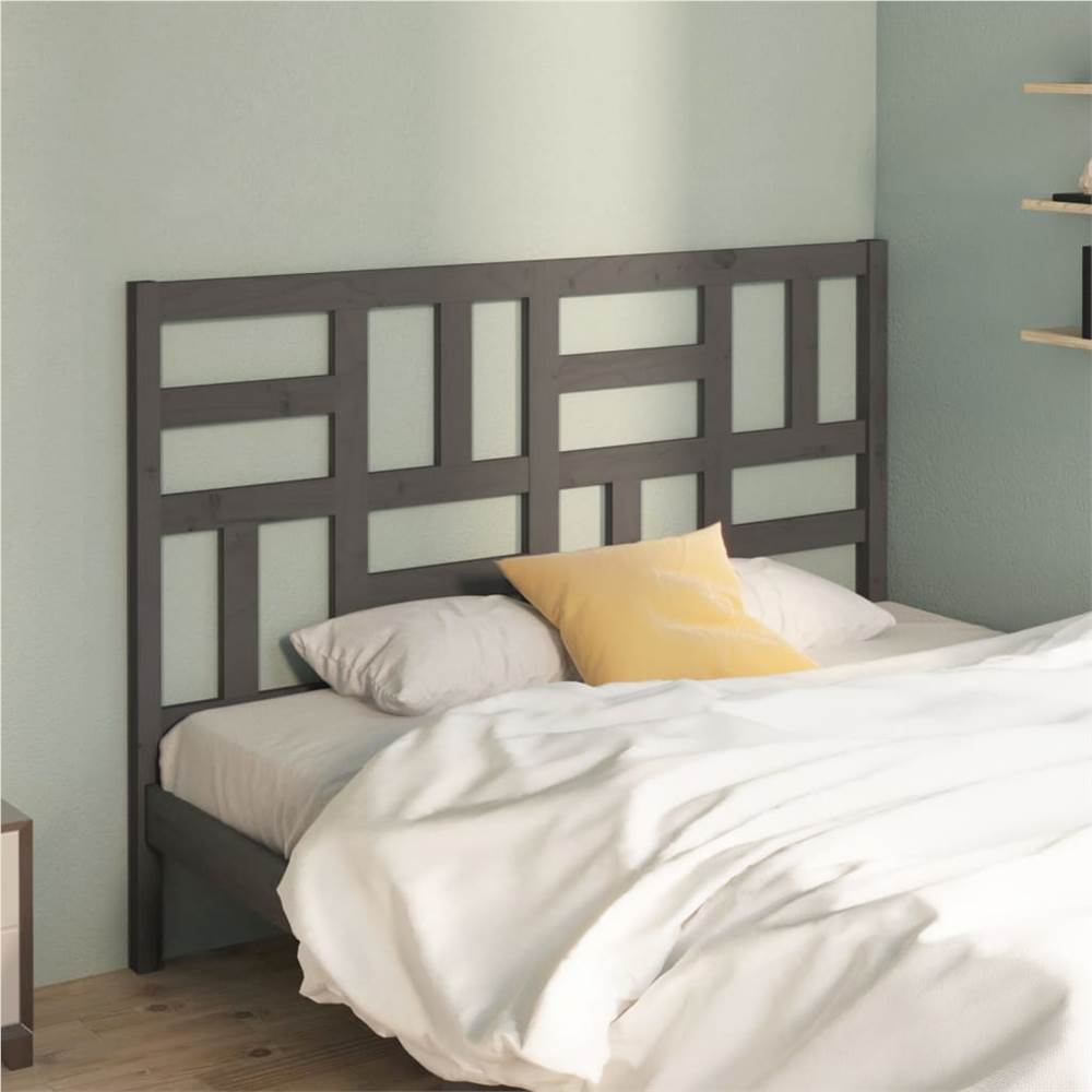 

Bed Headboard Grey 141x4x104 cm Solid Wood Pine