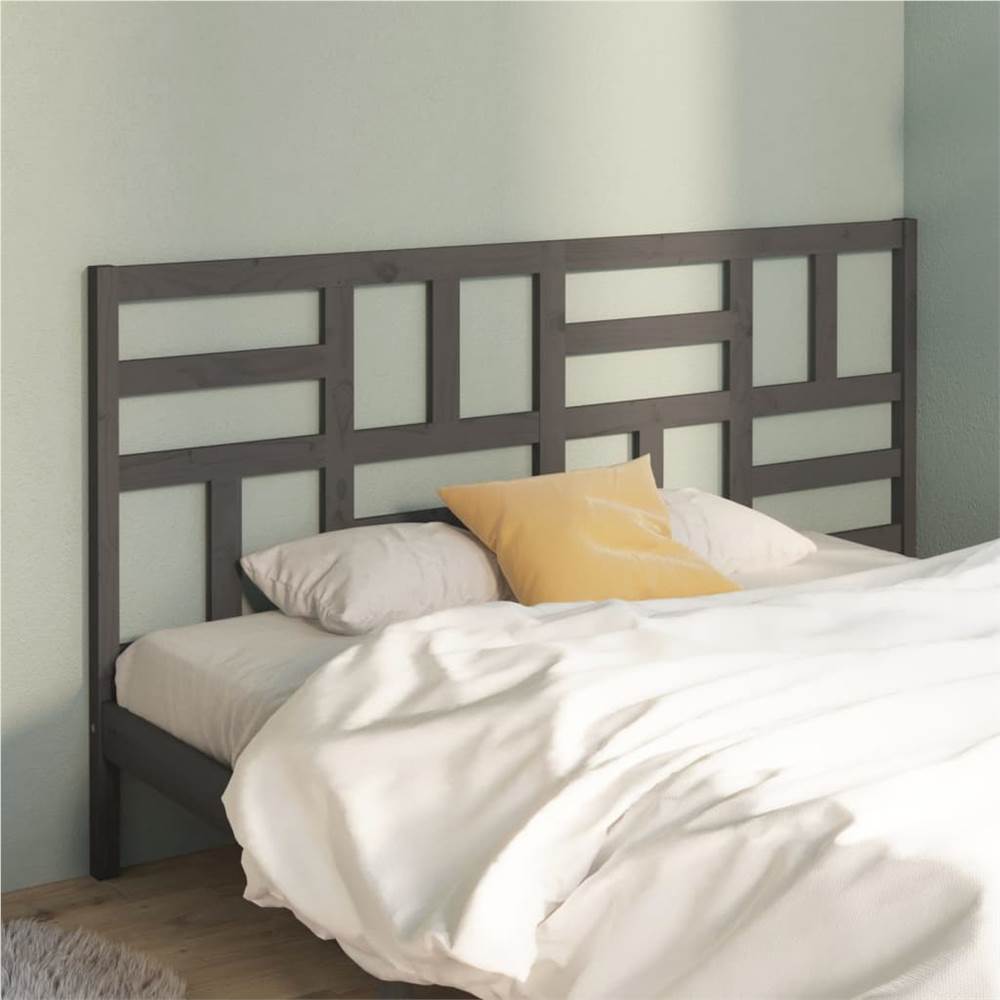 

Bed Headboard Grey 186x4x104 cm Solid Wood Pine