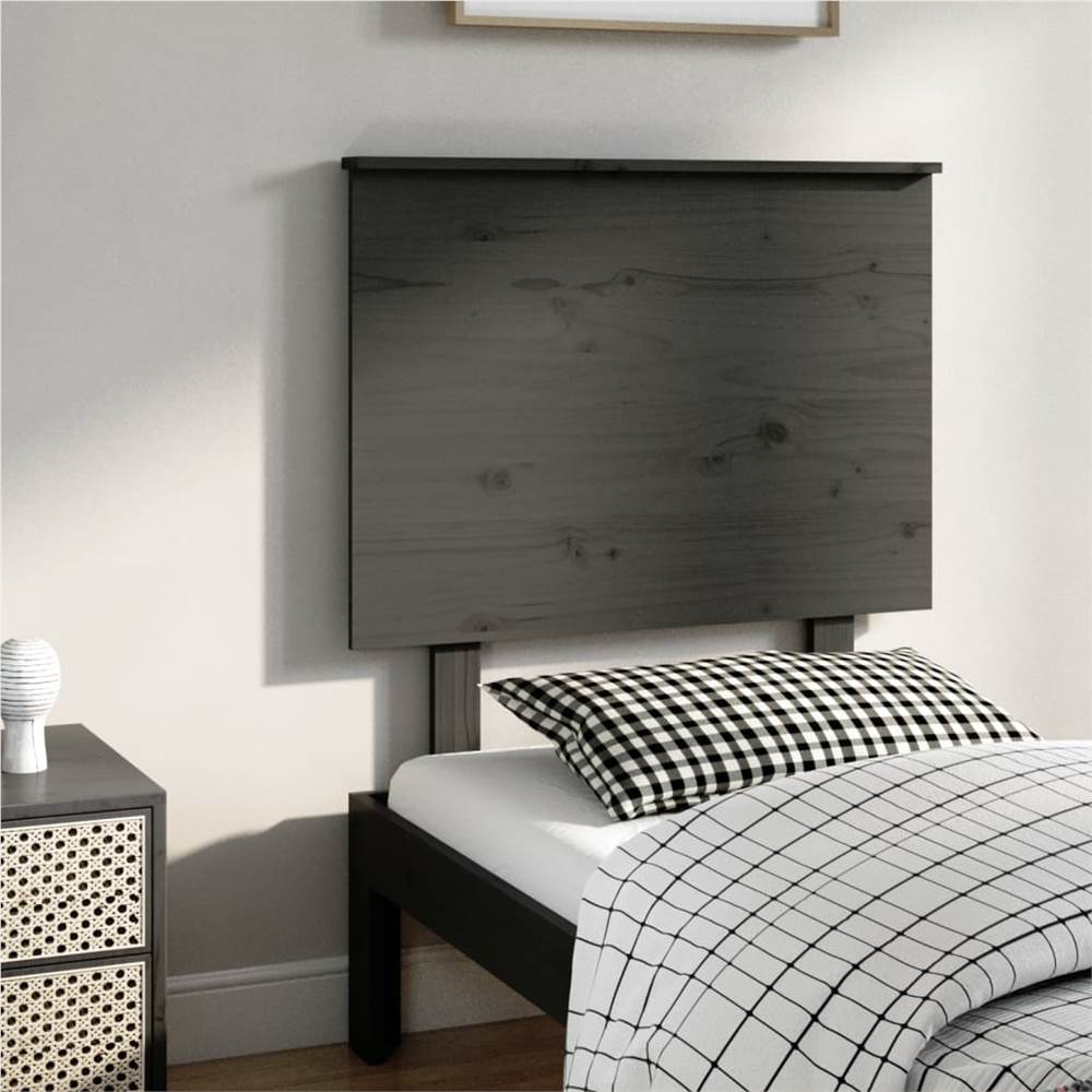 

Bed Headboard Grey 79x6x82.5 cm Solid Wood Pine