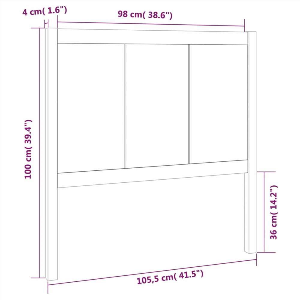 Bed Headboard Honey Brown 105.5x4x100 cm Solid Pine Wood