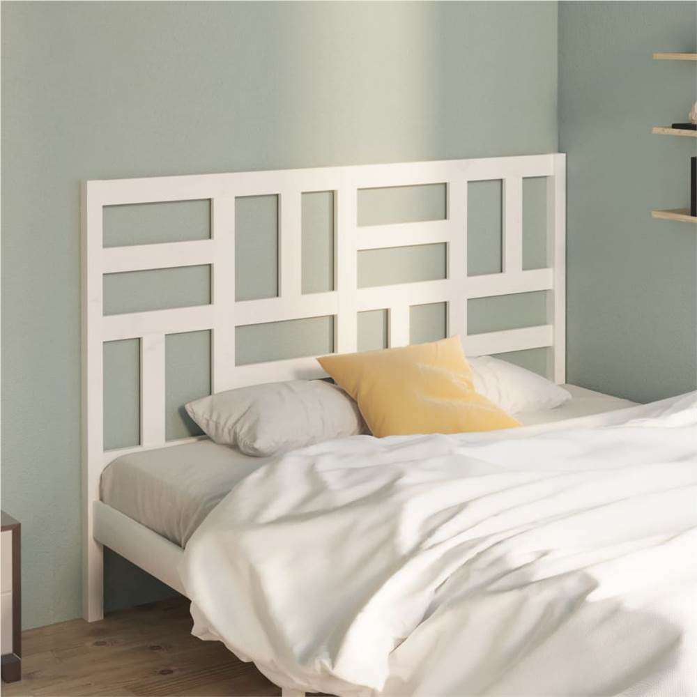 Bed Headboard White 166x4x104 cm Solid Wood Pine