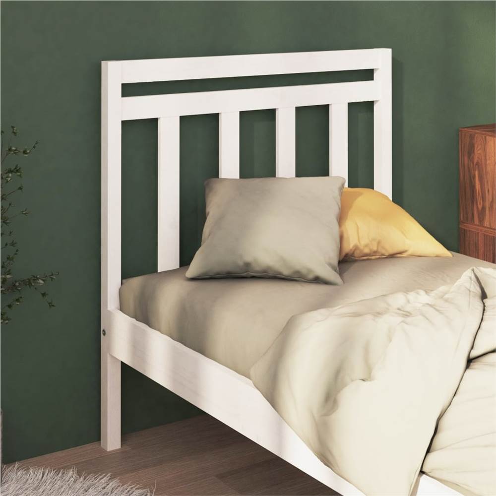 

Bed Headboard White 81x4x100 cm Solid Wood Pine