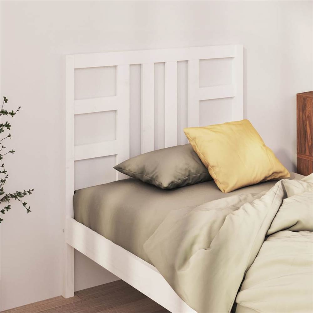 Bed Headboard White 81x4x100 cm Solid Wood Pine