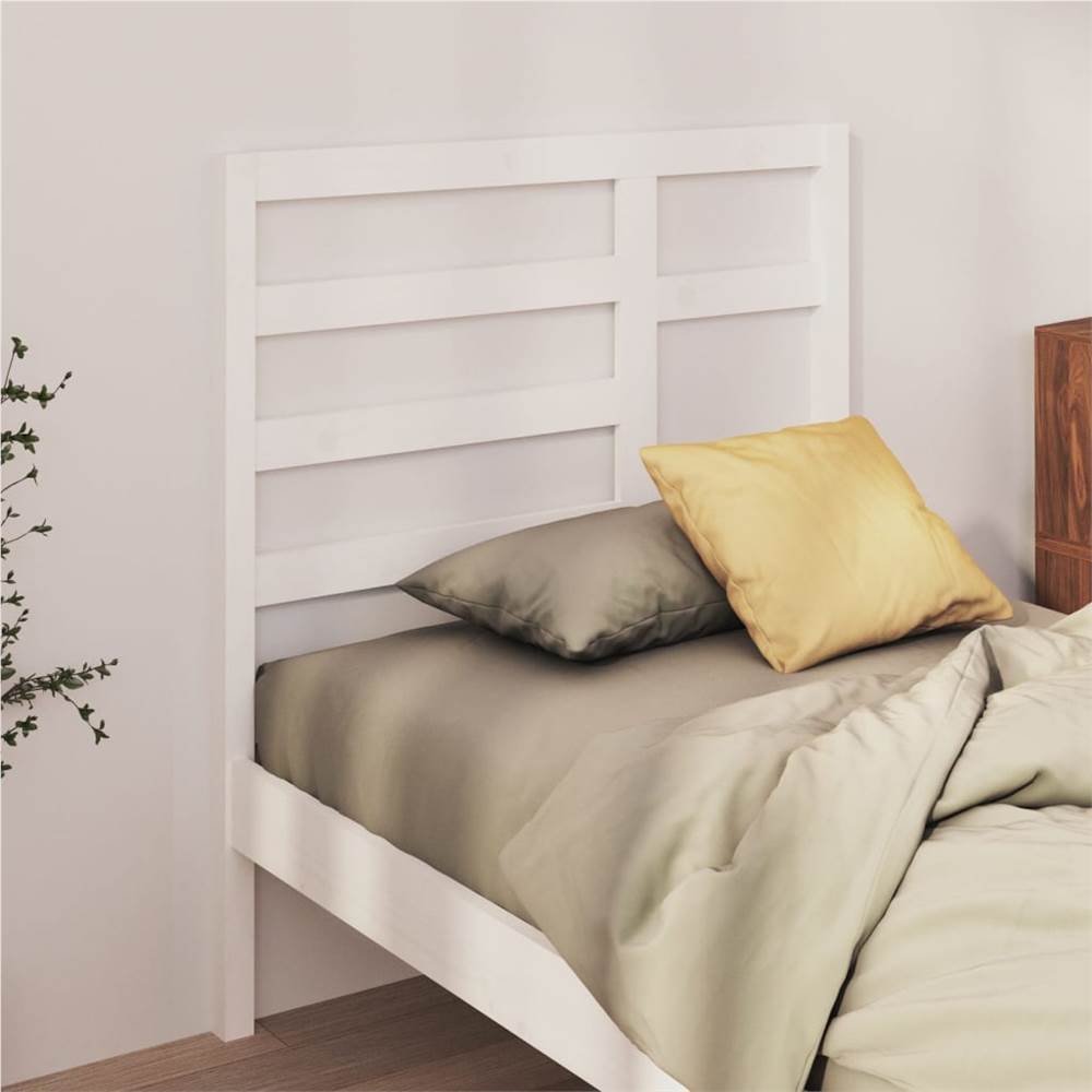 Bed Headboard White 96x4x104 cm Solid Wood Pine