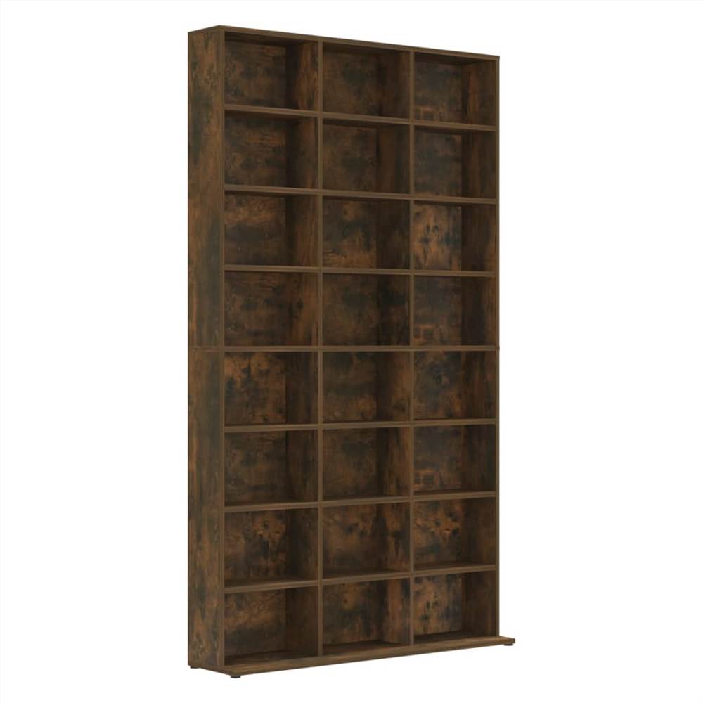 CD Cabinet Smoked Oak 102x23x177.5 Cm Engineered Wood 7 CD Cabinet Smoked Oak 102x23x177.5 cm Engineered Wood