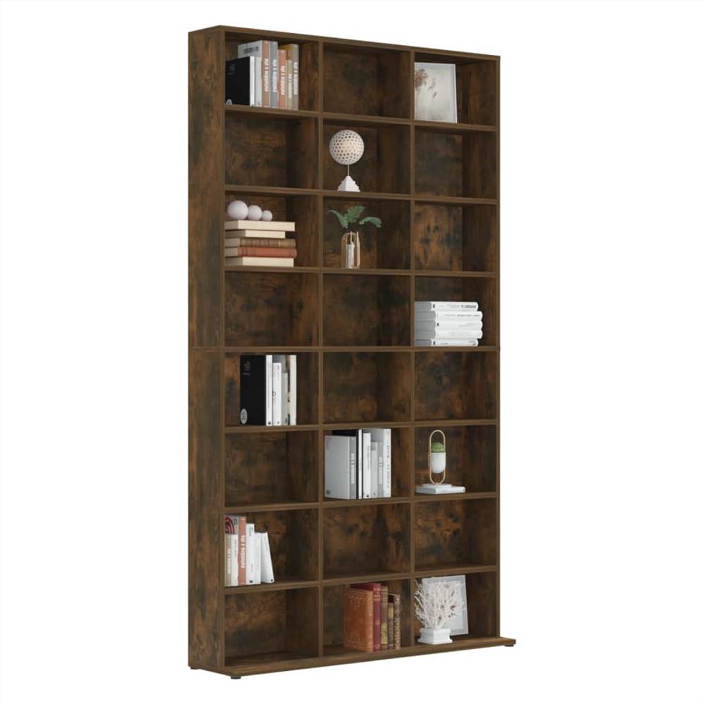 CD Cabinet Smoked Oak 102x23x177.5 Cm Engineered Wood 10 CD Cabinet Smoked Oak 102x23x177.5 cm Engineered Wood
