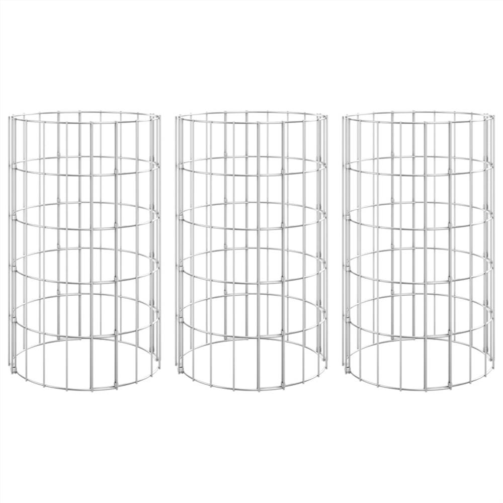 Circular Gabion Raised Beds 3 Pcs Galvanised Steel Ø30x50 Cm 9 Circular Gabion Raised Beds 3 pcs Galvanised Steel Ø30x50 cm