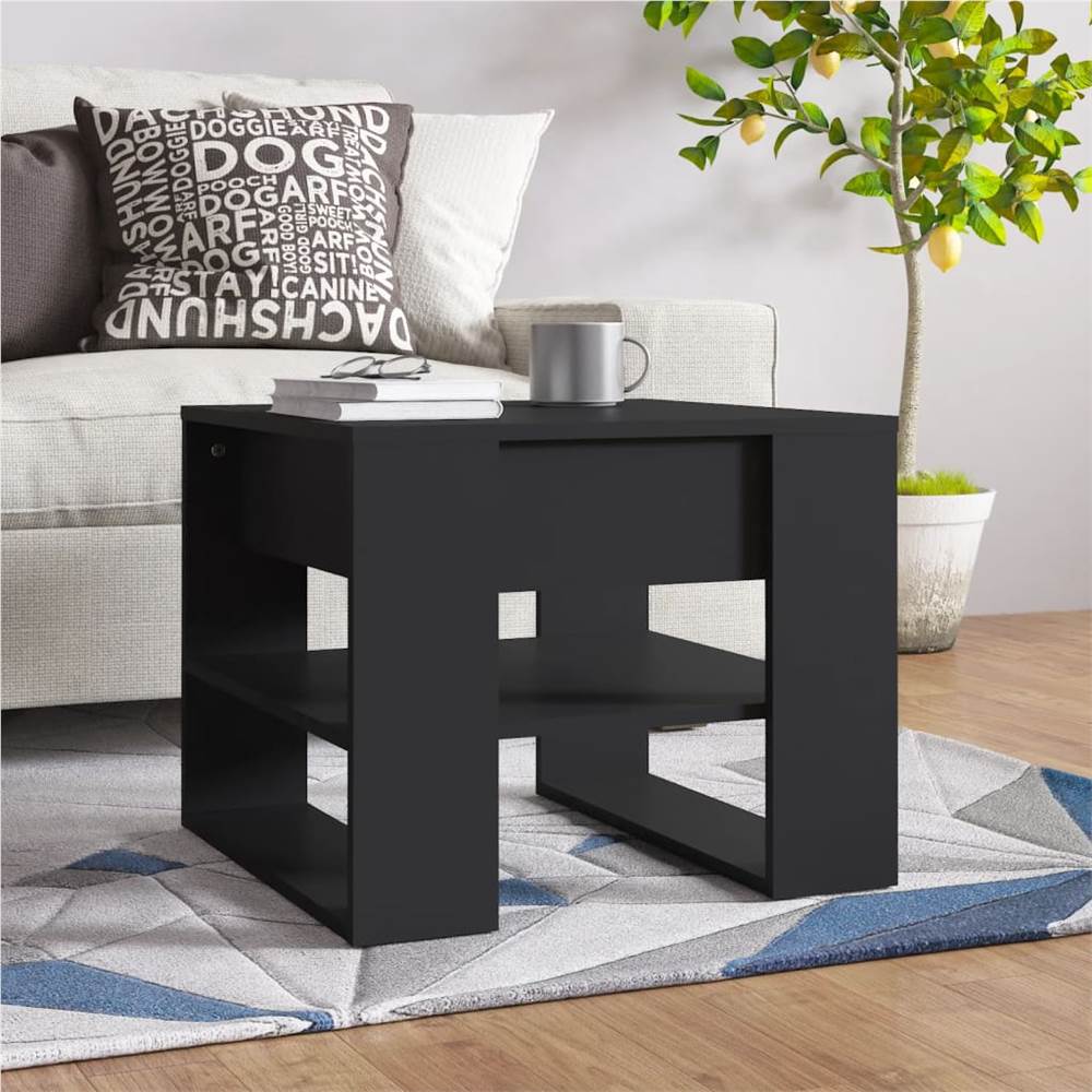 Coffee Table Black 55.5x55x45 cm Engineered Wood