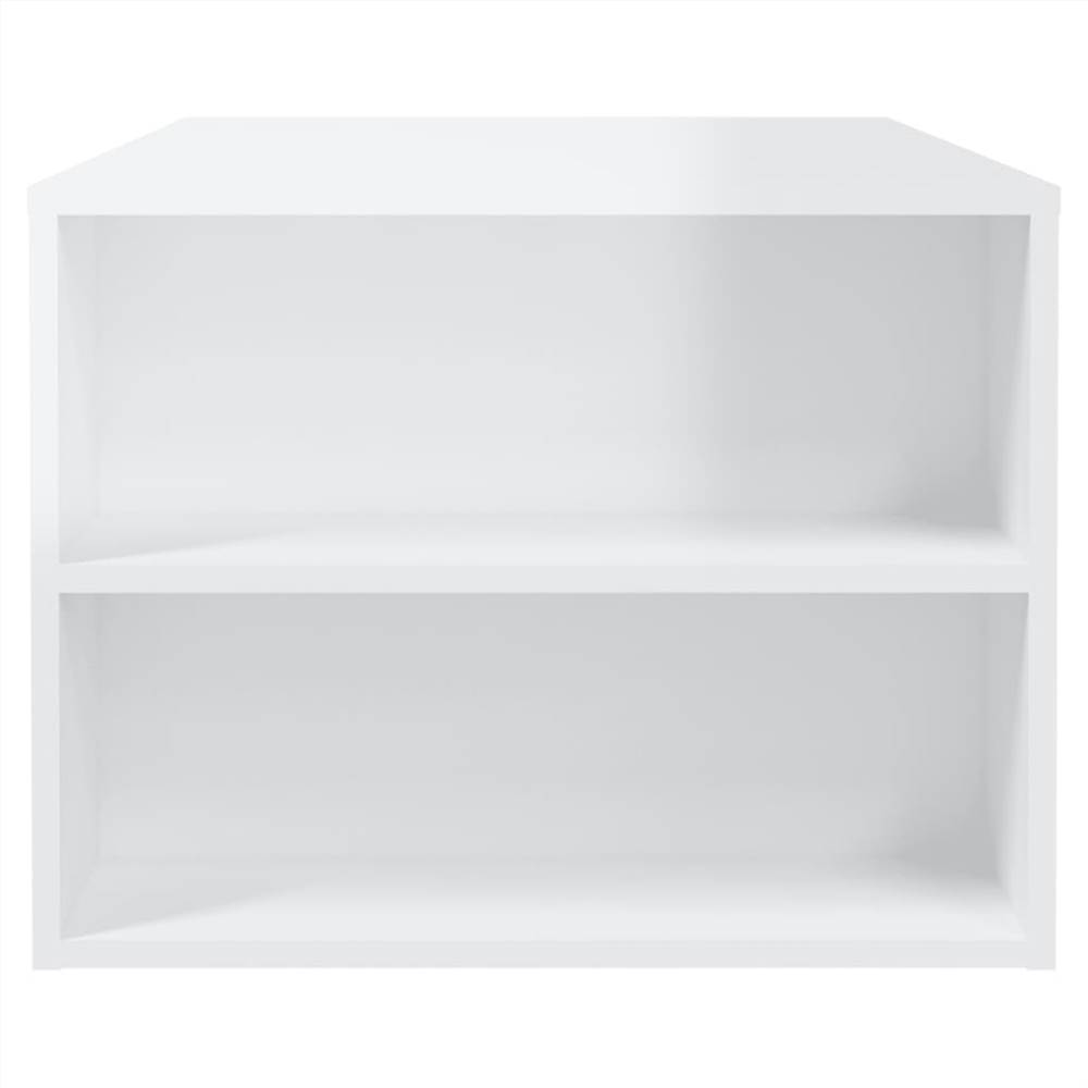 Coffee Table High Gloss White 102x55x42 cm Engineered Wood