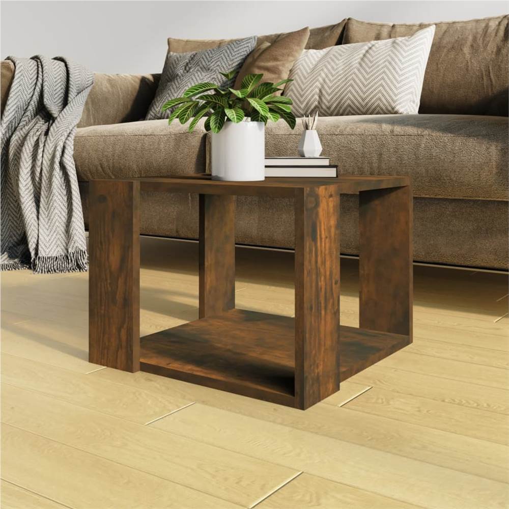 

Coffee Table Smoked Oak 40x40x30 cm Engineered Wood