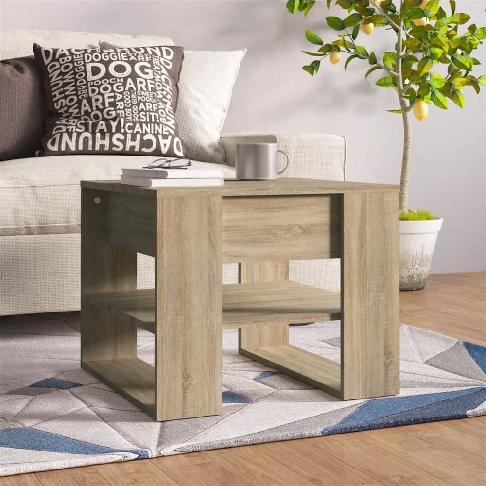 

Coffee Table Sonoma Oak 55.5x55x45 cm Engineered Wood