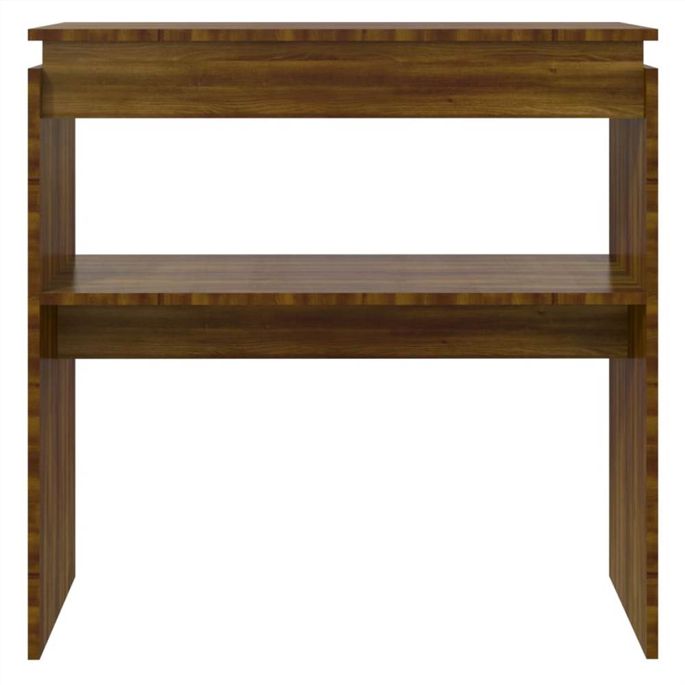 Console Table Brown Oak 80x30x80 cm Engineered Wood
