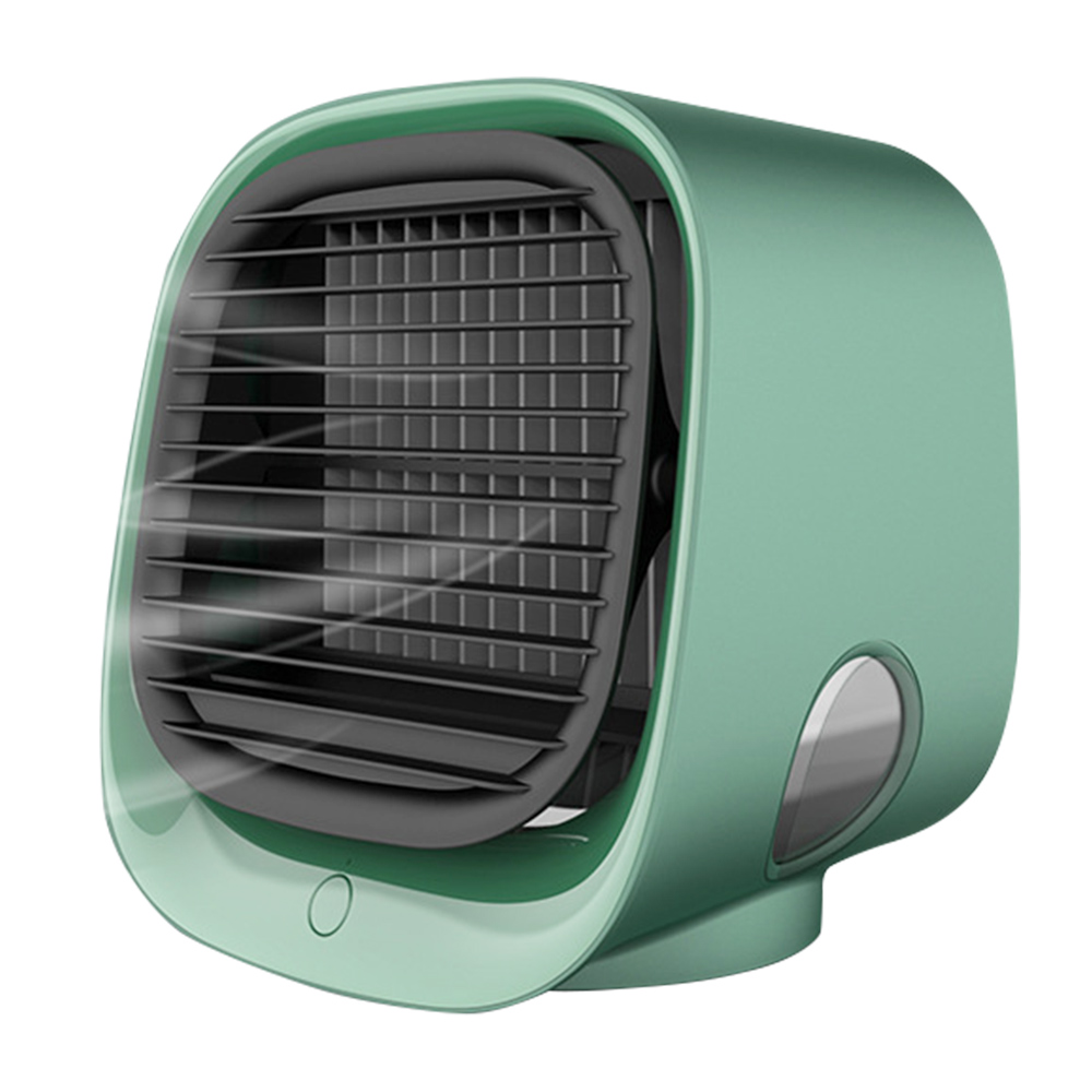 Mini-Luftkühler für den Desktop, 3 Geschwindigkeitsstufen, Lüfter für die Klimaanlage zu Hause, tragbarer Lüfter, geräuscharm, Nachtlicht - Grün