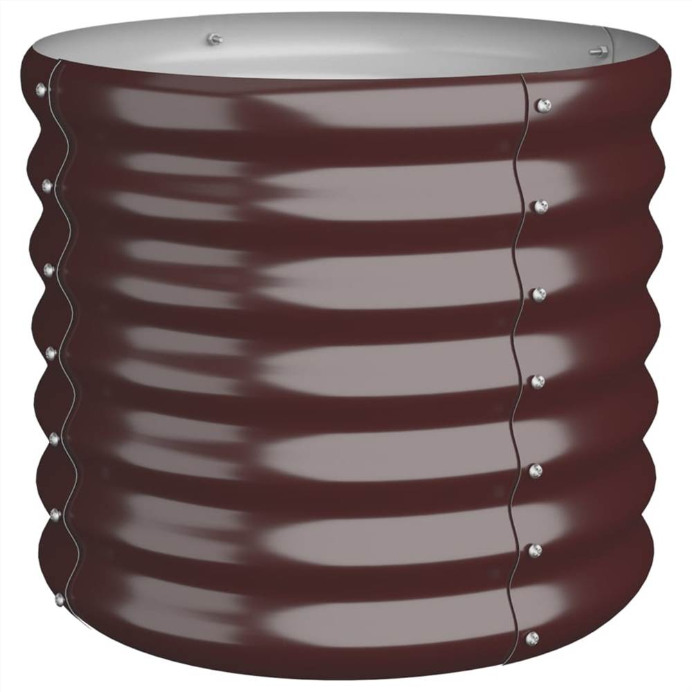 Garden Planter Powder-coated Steel 40x40x36 cm Brown