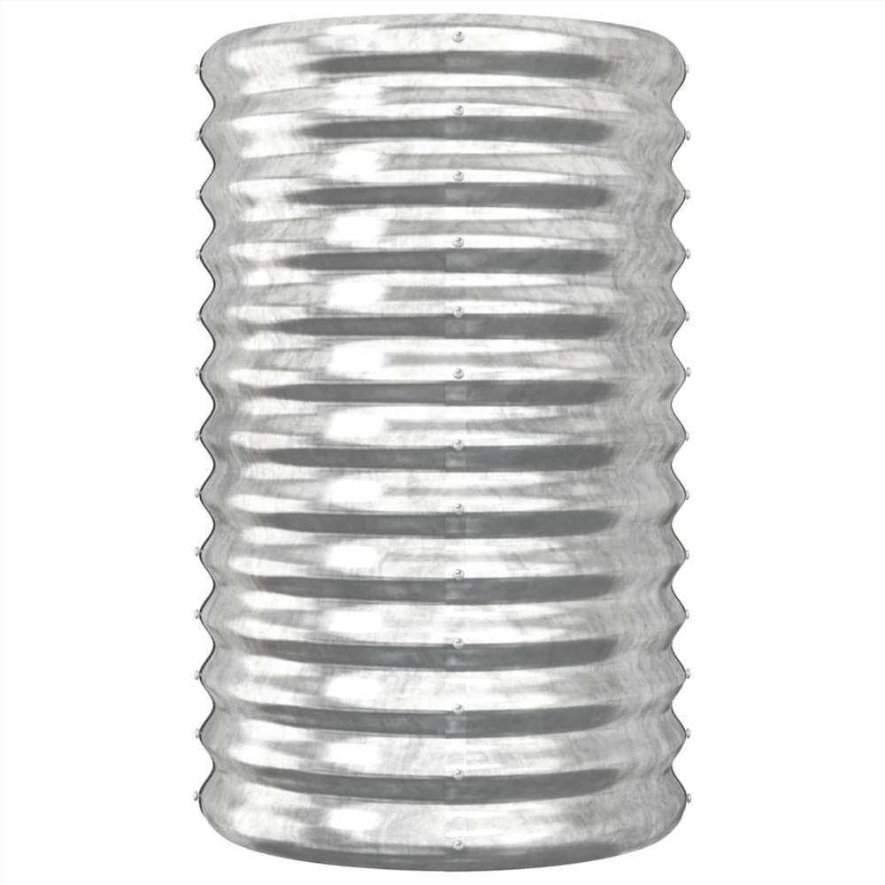 Garden Planter Powder-coated Steel 40x40x68 cm Silver