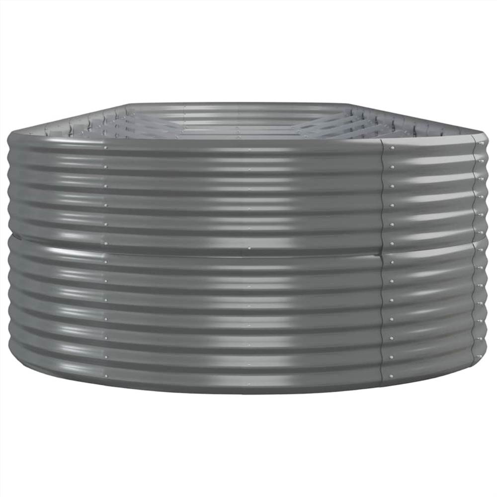 Garden Planter Powder-coated Steel 584x140x68 cm Grey
