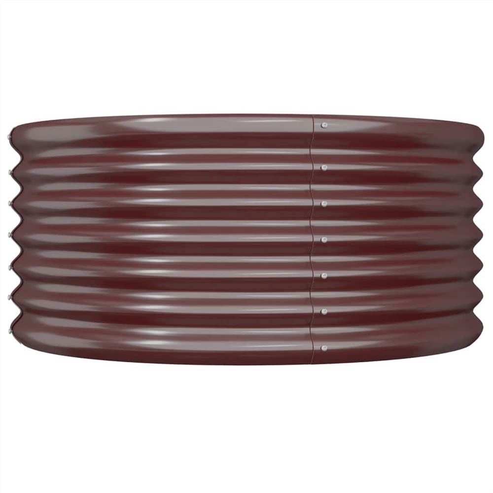 Garden Planter Powder-coated Steel 80x80x36 Cm Brown 8 Garden Planter Powder-coated Steel 80x80x36 cm Brown
