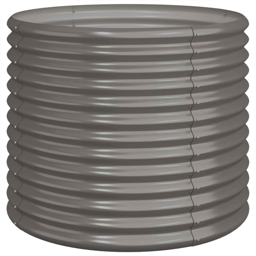 Garden Planter Powder-coated Steel 80x80x68 cm Grey