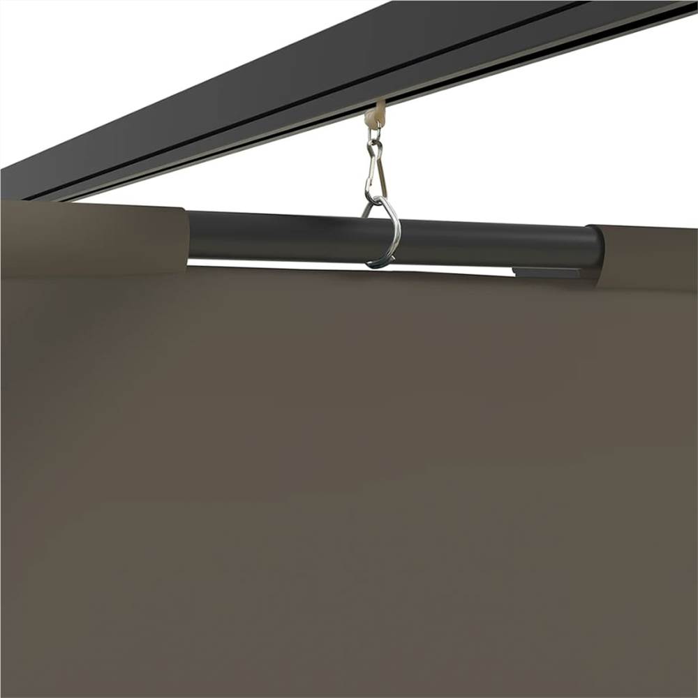 Gazebo with Curtains 6x3 m Taupe Steel