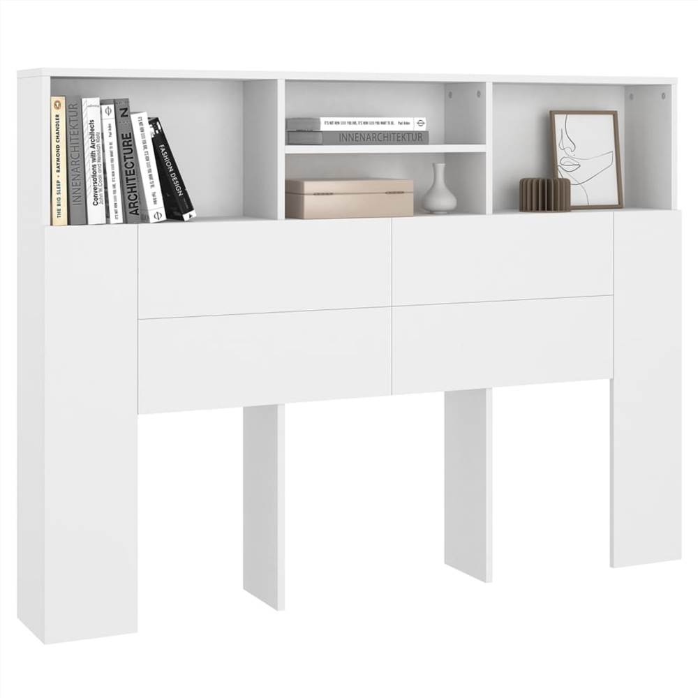 Headboard Cabinet White 140x19x103.5 Cm 9 Headboard Cabinet White 140x19x103.5 cm